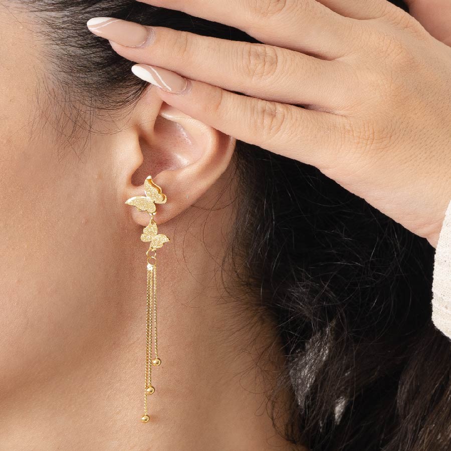3D Butterfly with 3 Tails Earrings