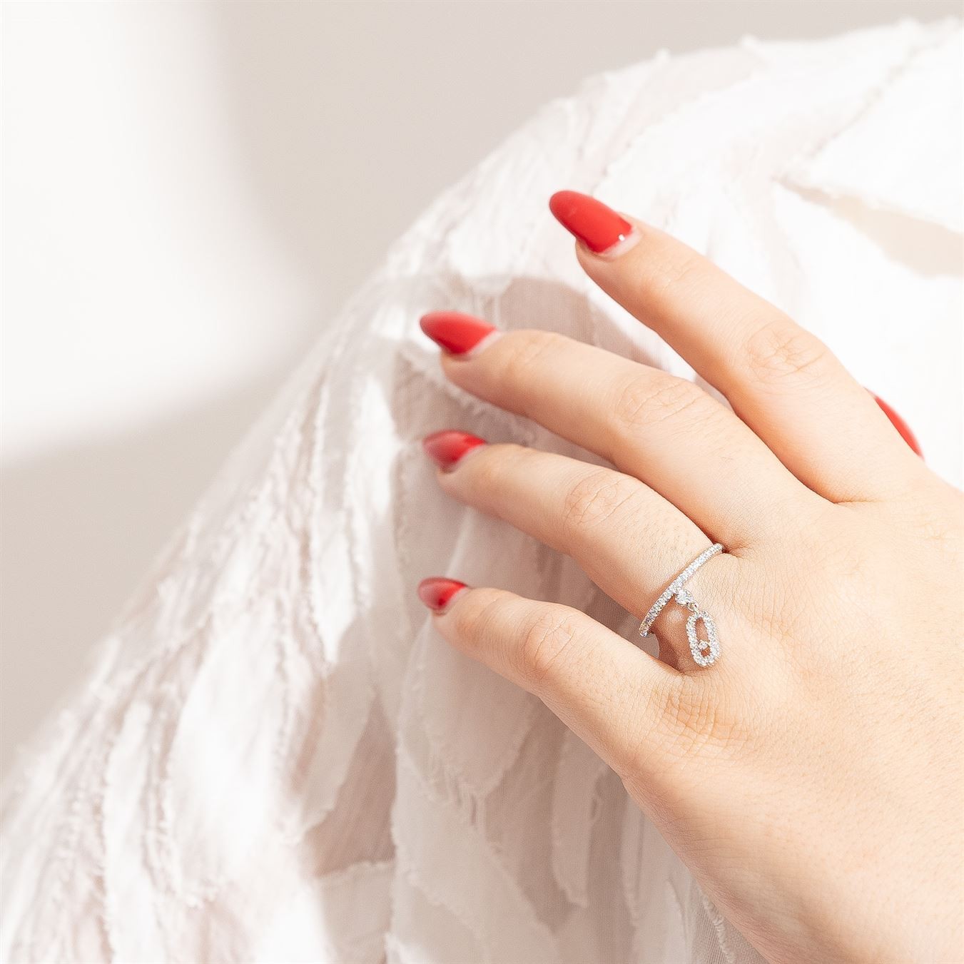 OS - MES pave Drop pin Ring