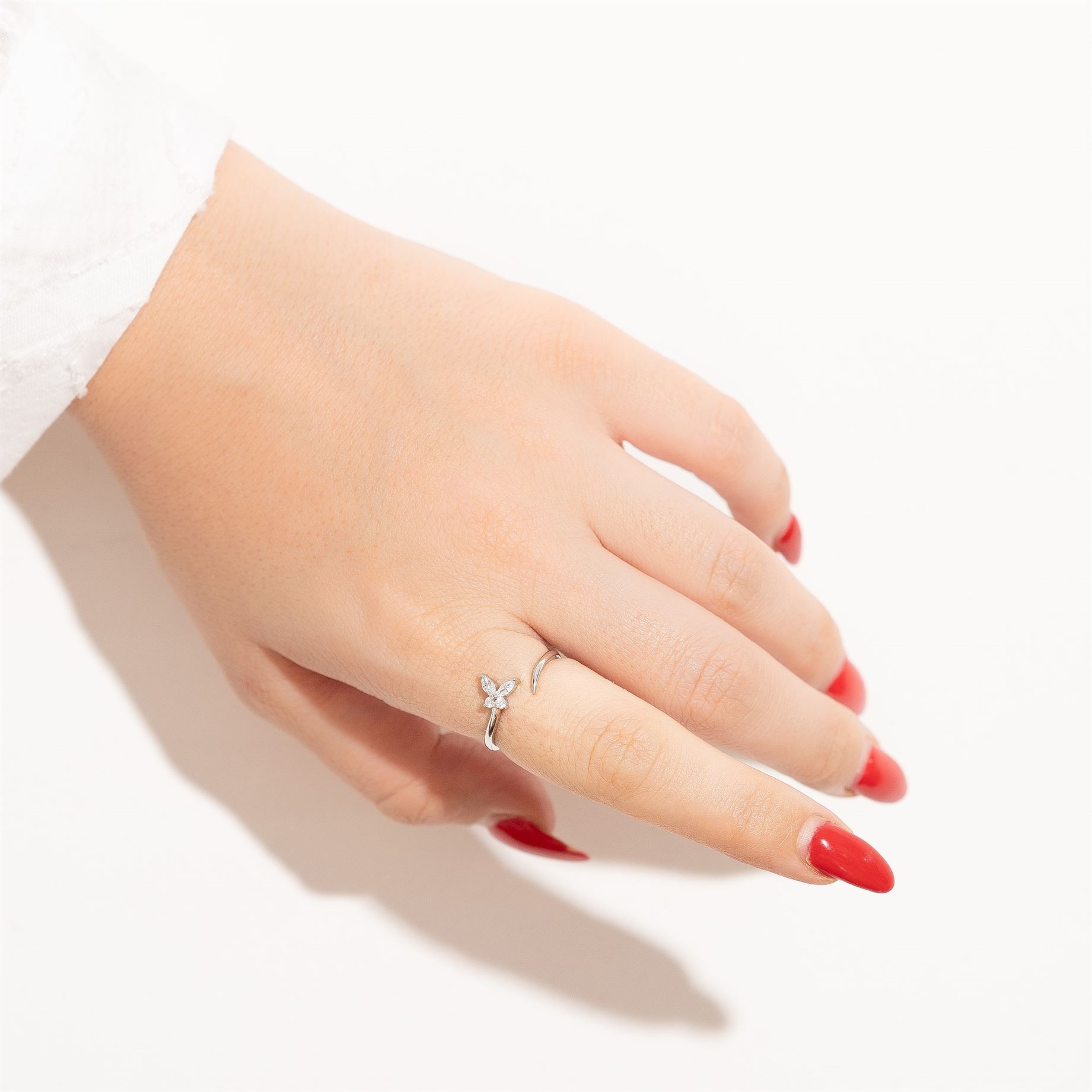OS - Sm Stone Butterfly d' Tail Open Ring