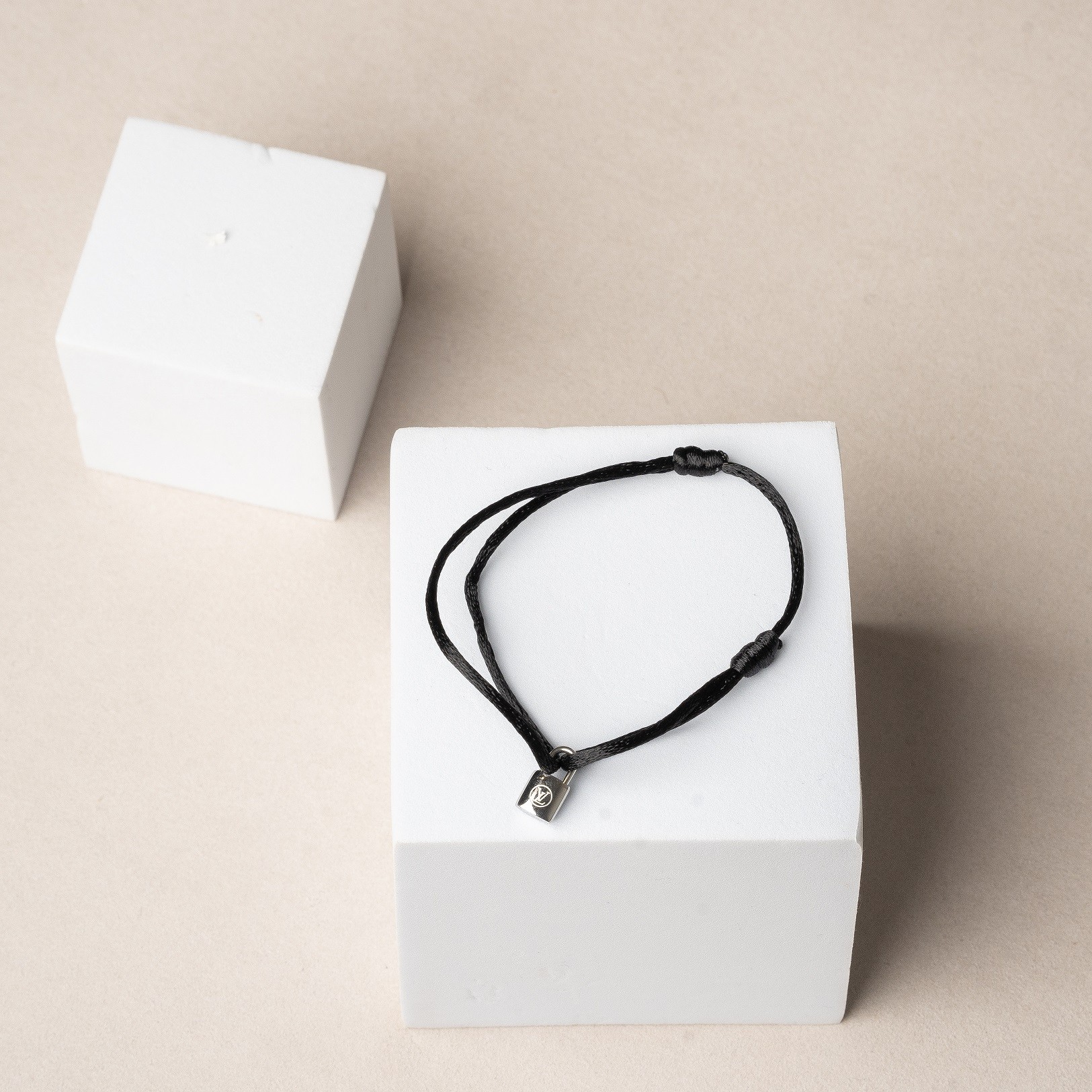 LV -  Small Lock Cord Bracelet Black