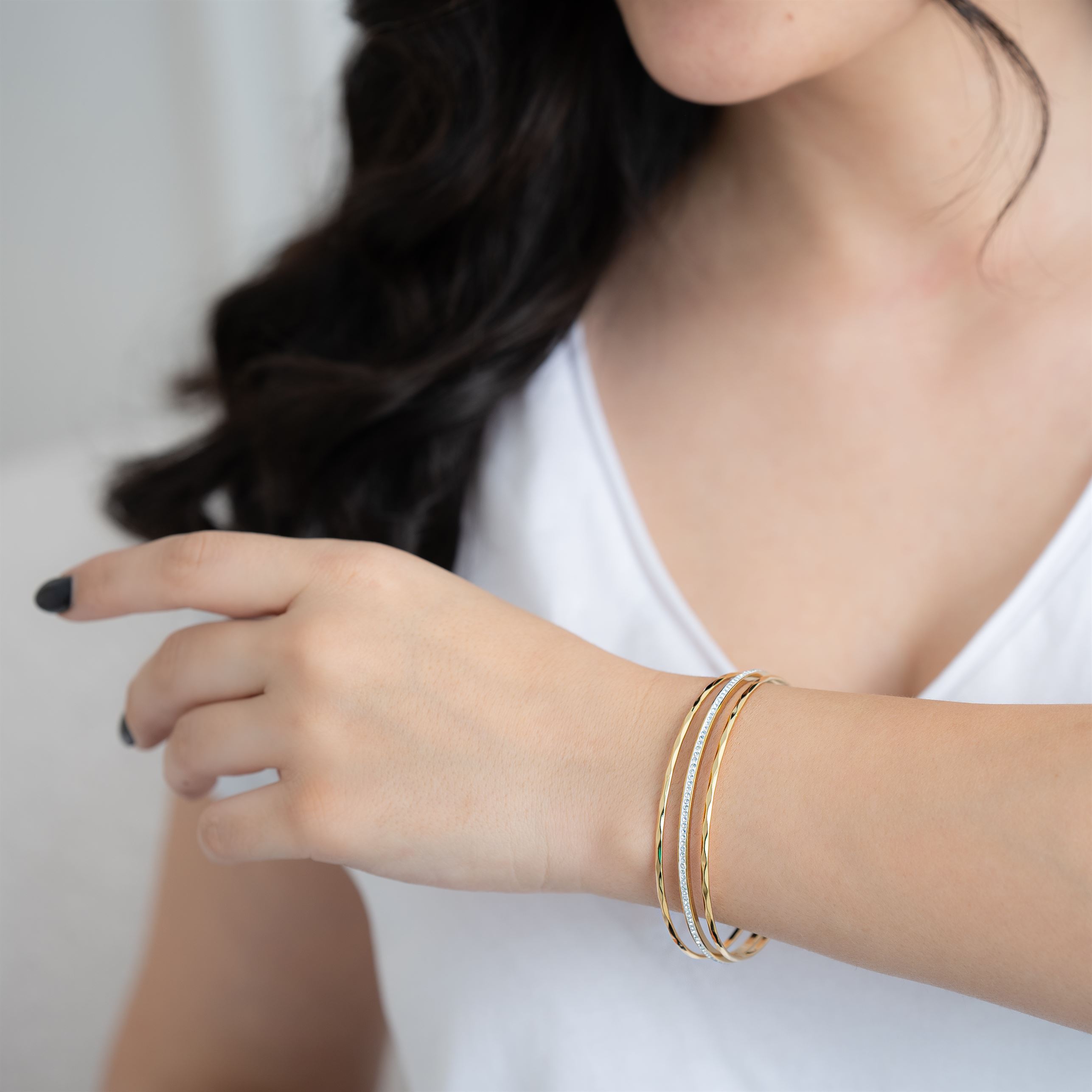 3pcs Rhinestone w Rhombus  bangles