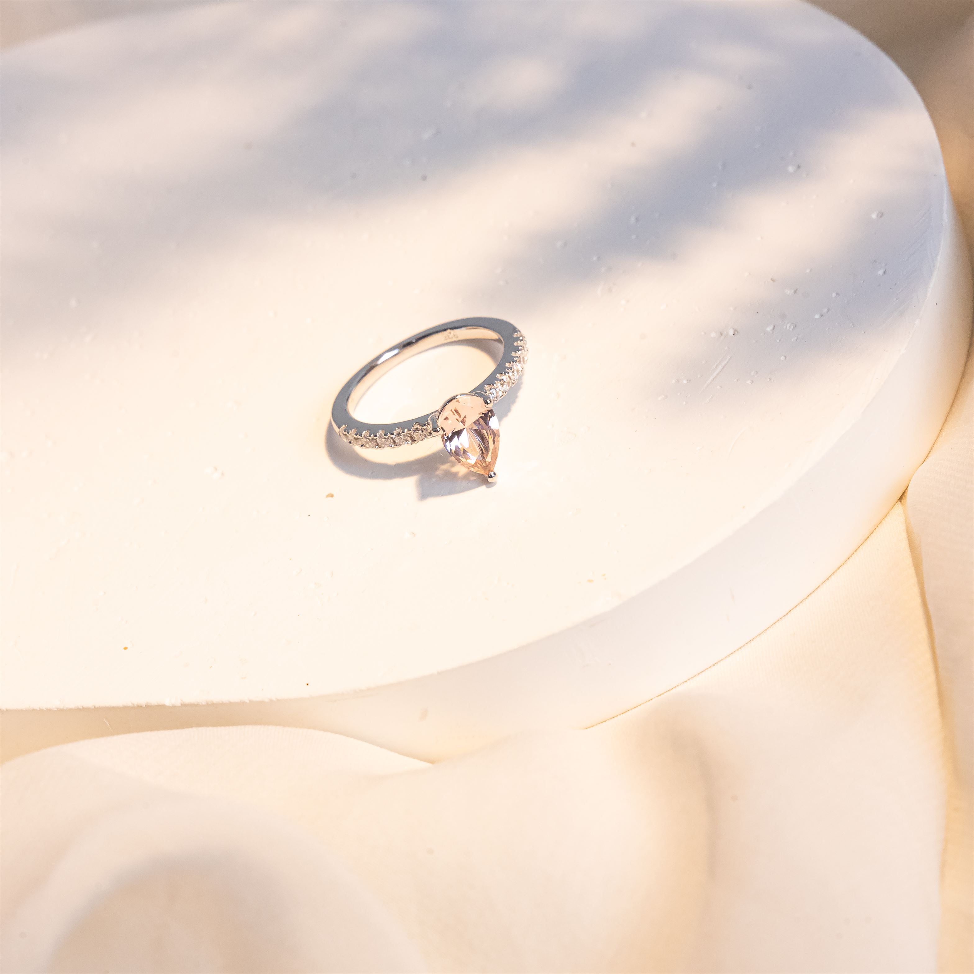 OS - Pear Morganite Engagement Ring