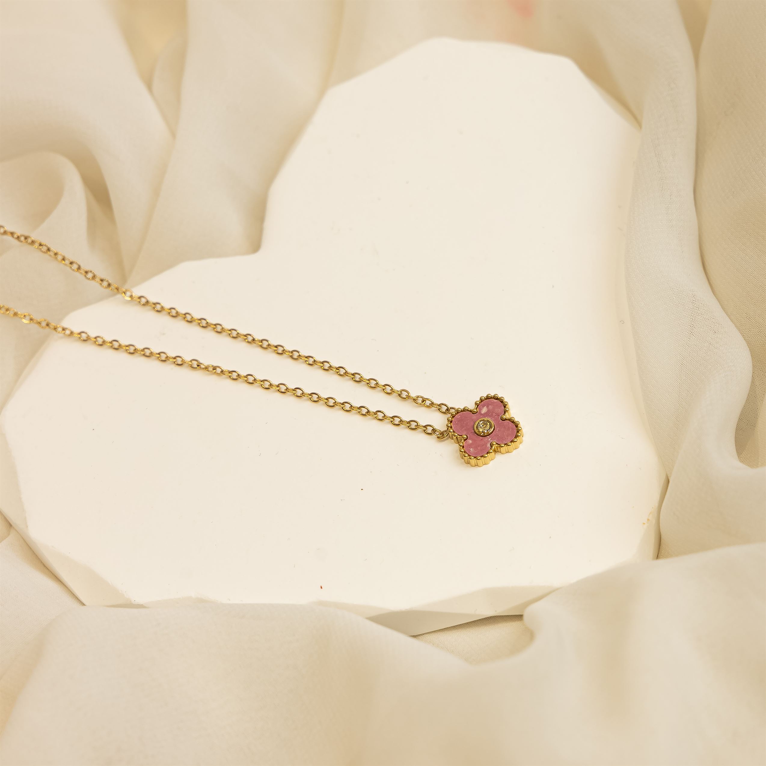 VCA - 1F with Stone Necklace Pink