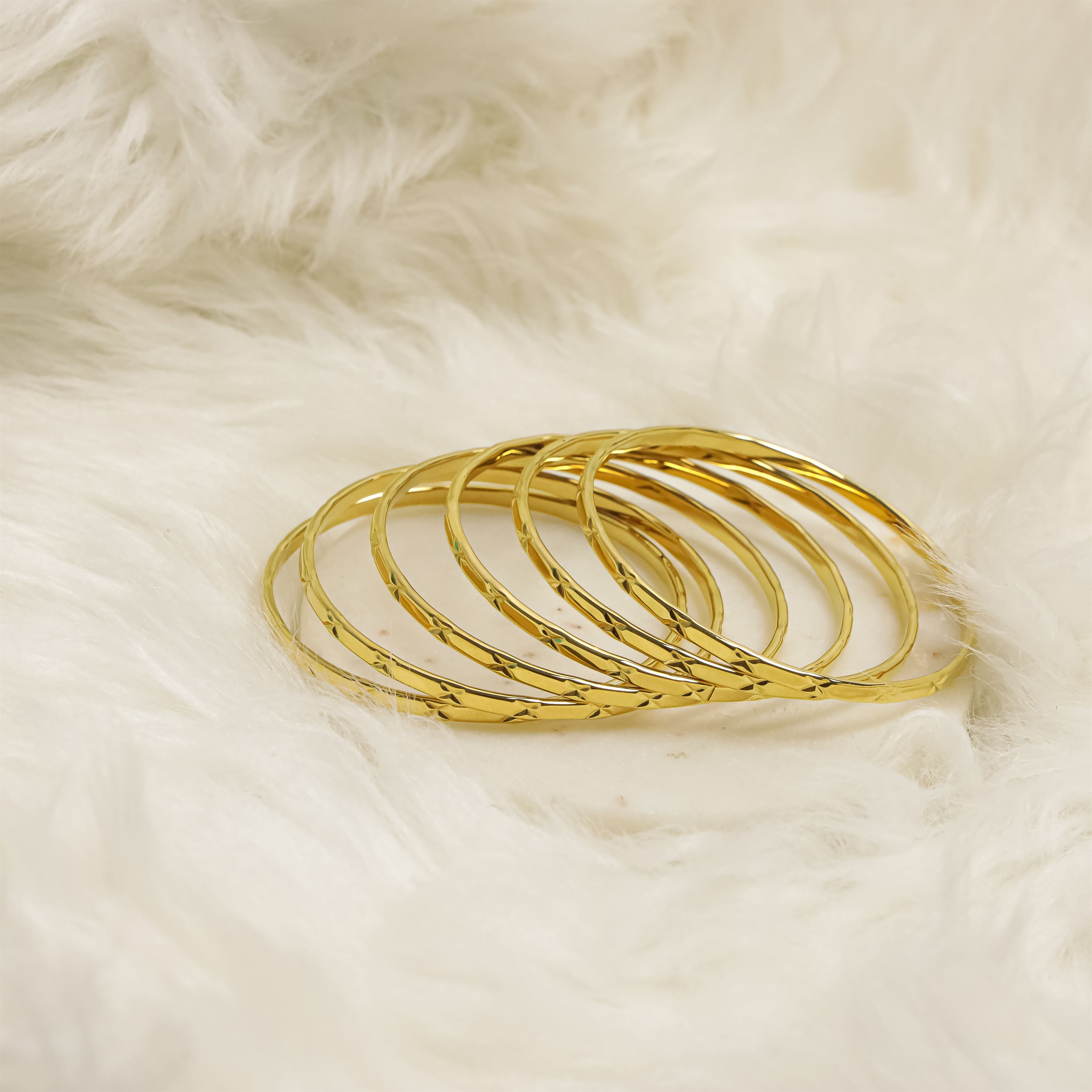 6Pcs Glossy X Market Bangles