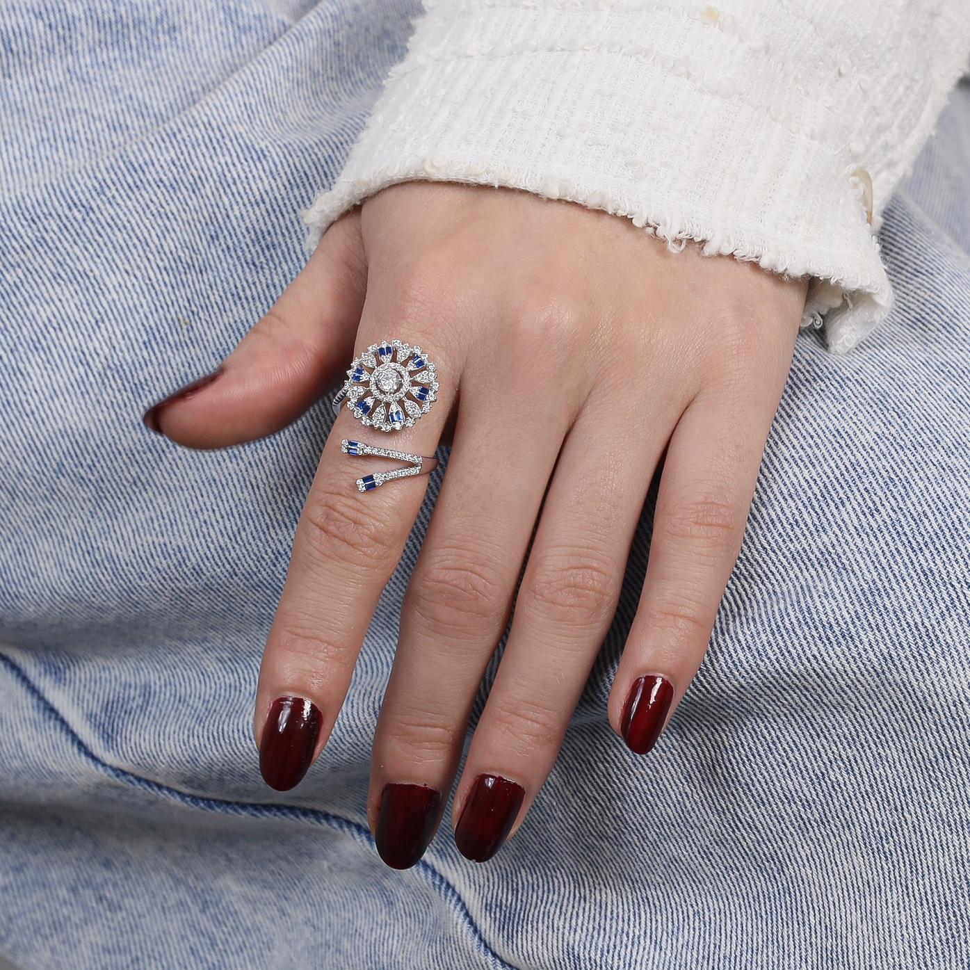 OS - Colored Marquise flower diamond & 2 lays
