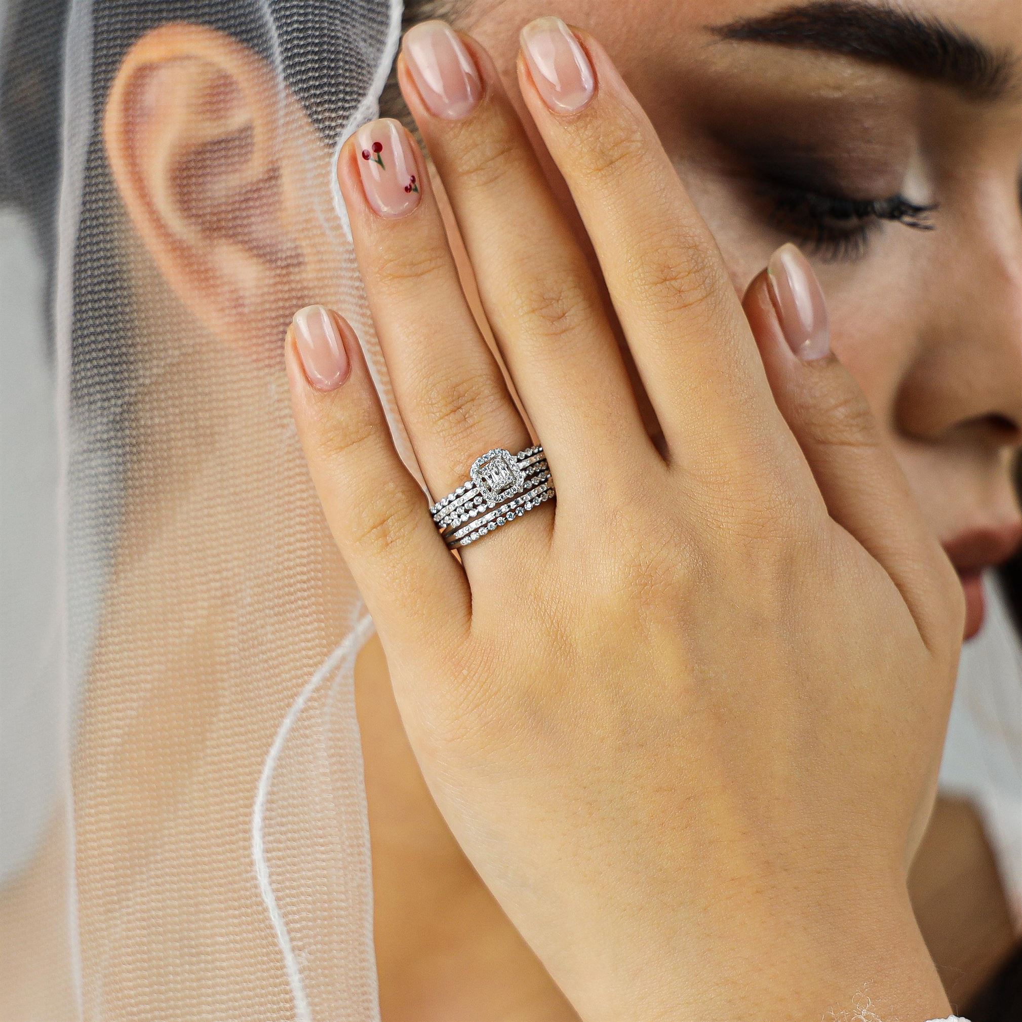 OS - Rectangle Colored Double Ring