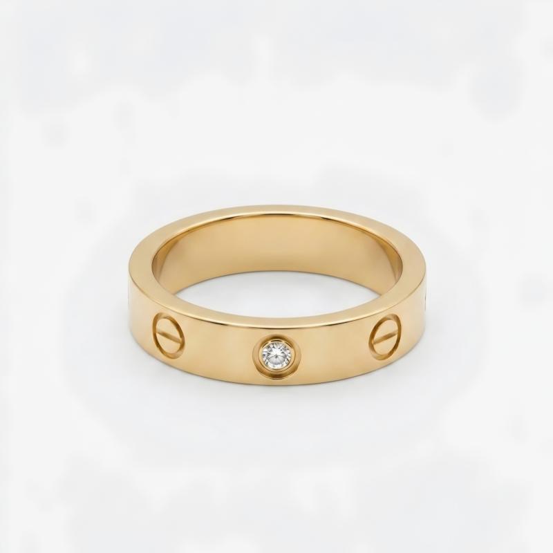 خاتم حب مرصع بحجر بديل