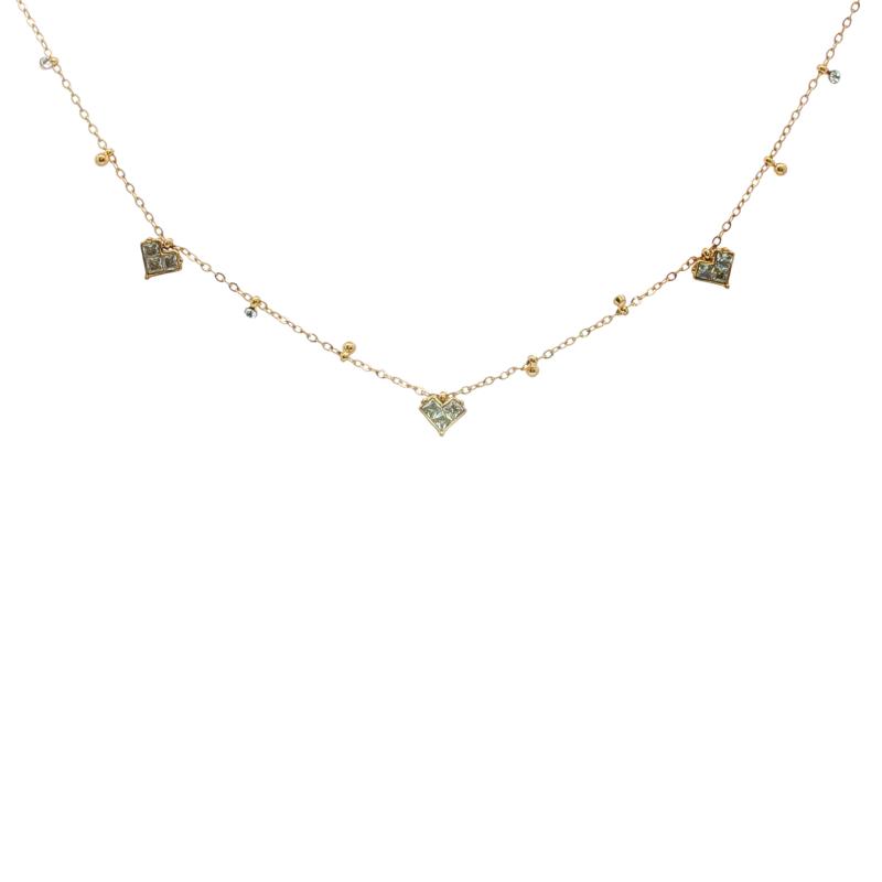 تشوكر قلب بثلاثة أحجار مع خرز