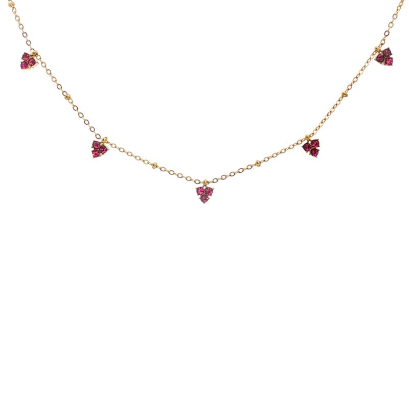 تشوكر ثلاثي بأحجار روبي ثلاثية