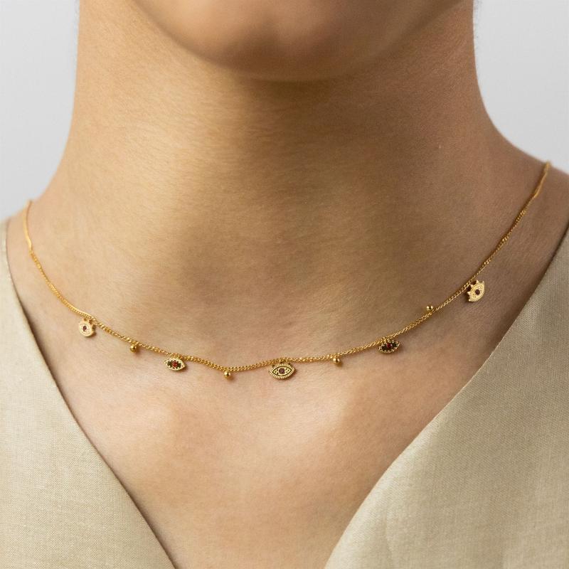 تشوكر سلسلة خرز بعين الحسد الملونة