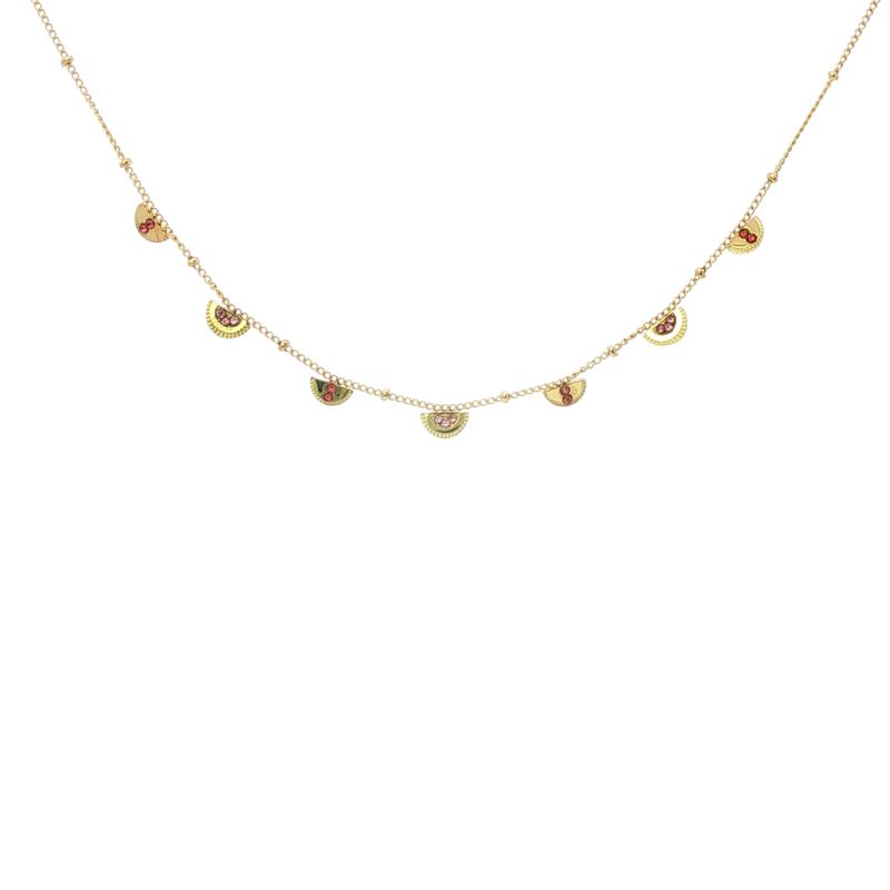 تشوكر أنصاف دوائر مع أحجار بألوان متبادلة