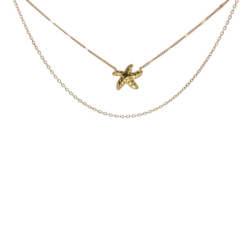 تشوكر بسلسلتين مختلفتين مع نجمة بحر منقطّة