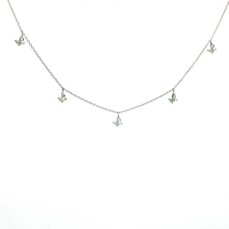 فراشات اللؤلؤ من الفضة الأصلية