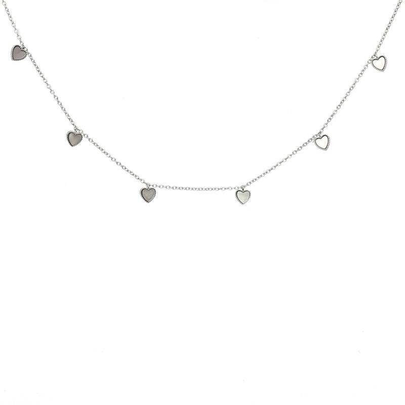 عقد قلوب اللؤلؤ الناعمة – فضة أصلية