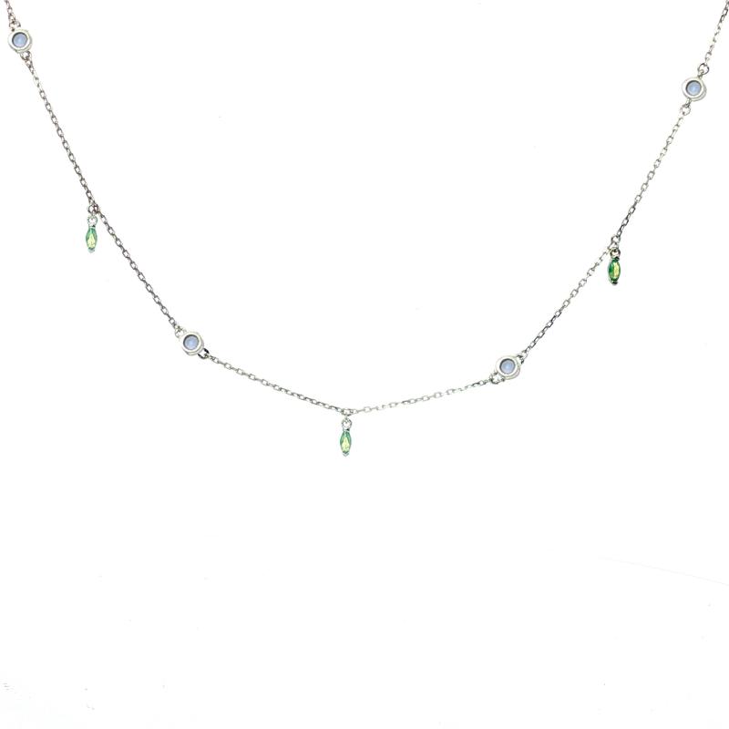 عقد الرماح المزخرف بالأحجار – فضة أصلية