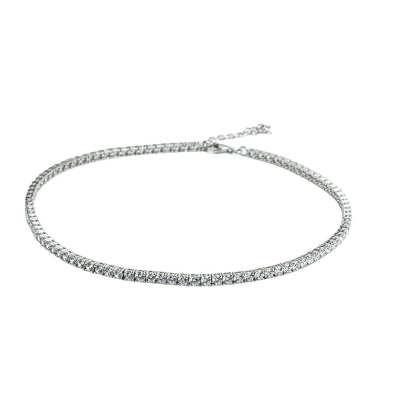 عقد الأحجار المتوسطة المزخرف – فضة أصلية