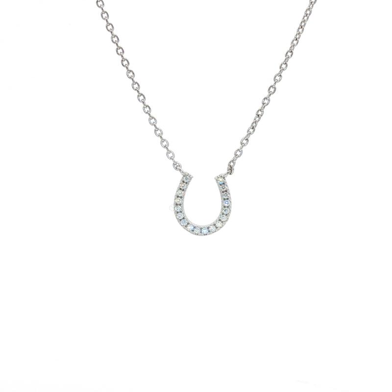 قلادة بتعليقة حدوة حصان لامعة (فضة أصلية)