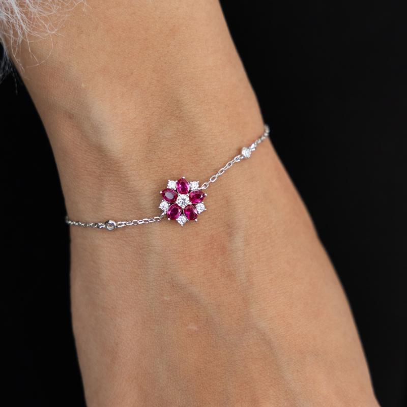 سوار فضة أصلية – تصميم الزهرة المتفتحة