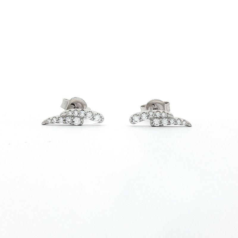 أقراط متسلقة للأذن صغيرة مرصعة لامعة (فضة أصلية)