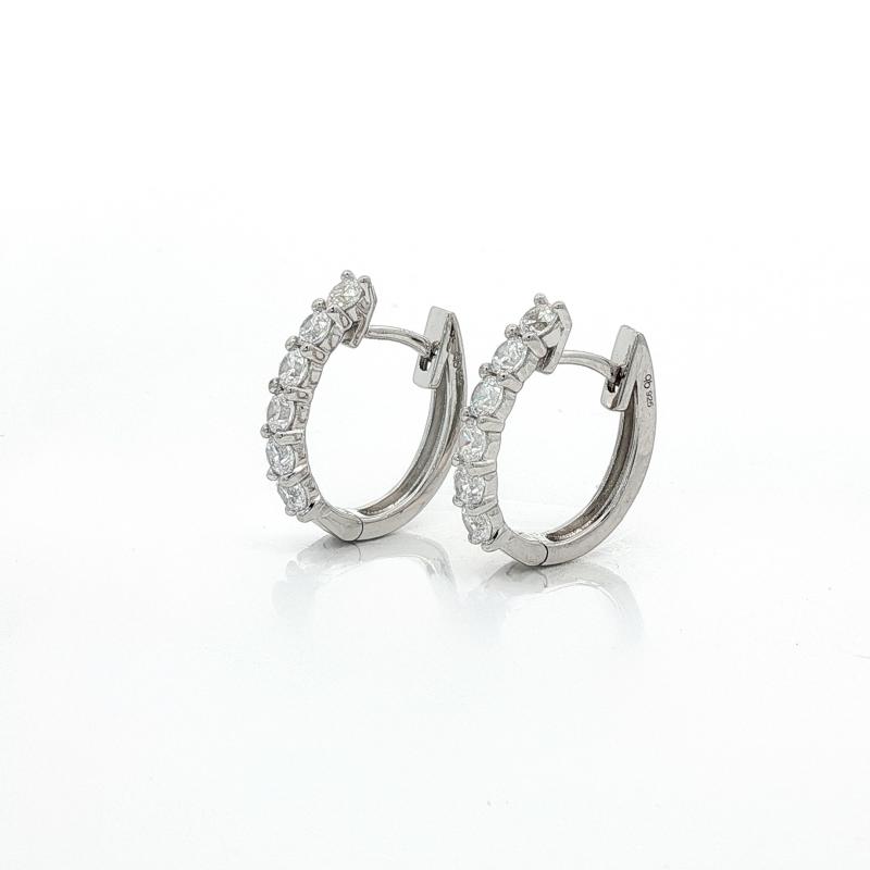 أقراط حلق مرصعة بستة أحجار لامعة (فضة أصلية)