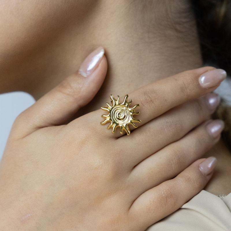 خاتم مركز حلزوني مشعّ (مقاس حر)