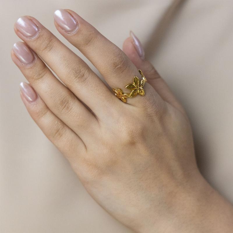 خاتم تفتح خمس زهور (مقاس حر)