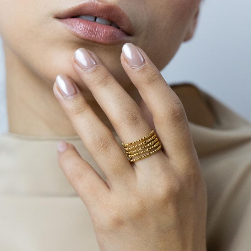 خاتم خرز دائري بخمس خطوط (مقاس حر)