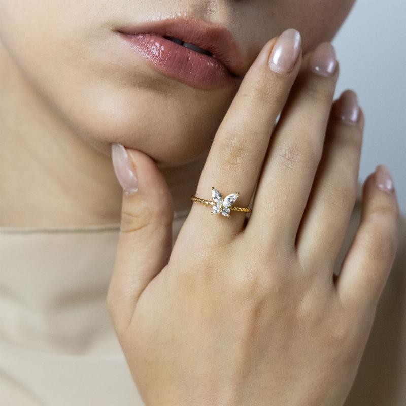 خاتم فراشة براقة (مقاس حر)