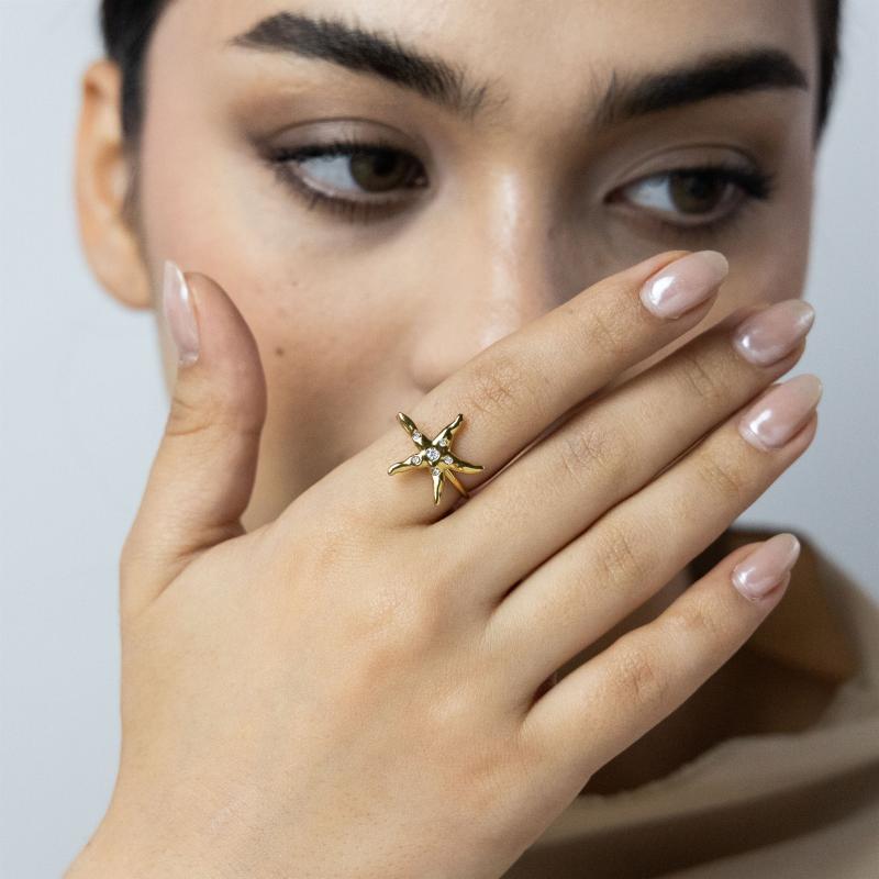 خاتم نجم البحر بخمس أحجار (مقاس حر)