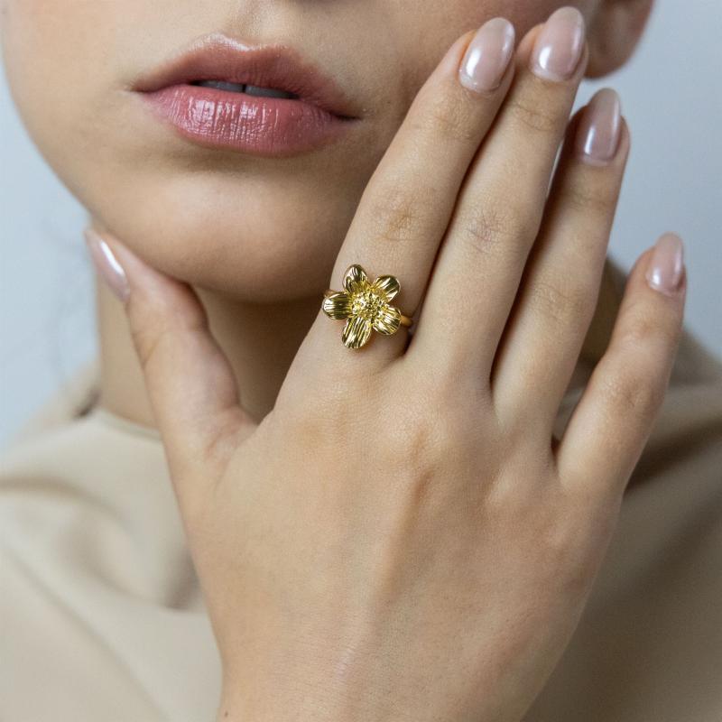 خاتم تفتح زهرة برية (مقاس حر)