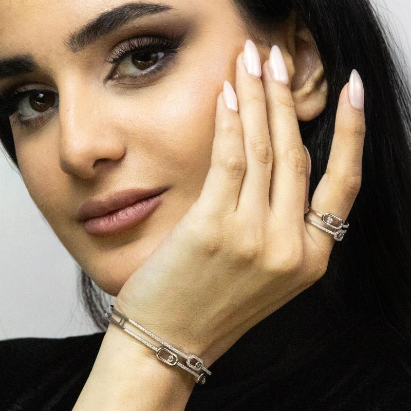 طقم أساور MES مع 3 دبابيس مرصعة بالأحجار