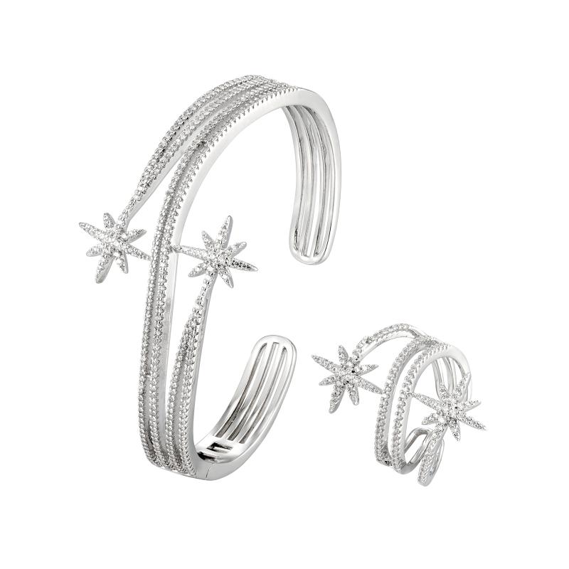 طقم أساور بتصميم انفجار نجمي انسيابي