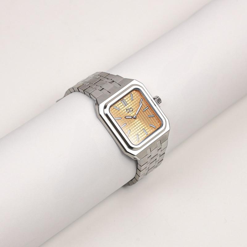 ساعة رجالية مستطيلة PB مع ألوان (برتقالي)