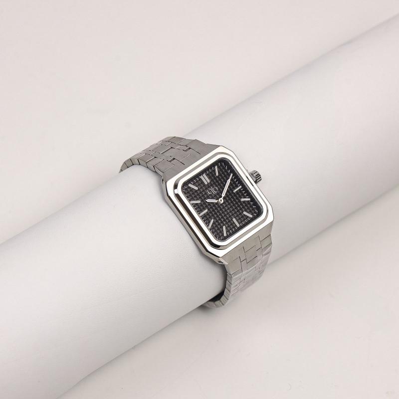 ساعة رجالية مستطيلة PB مع ألوان (أسود)