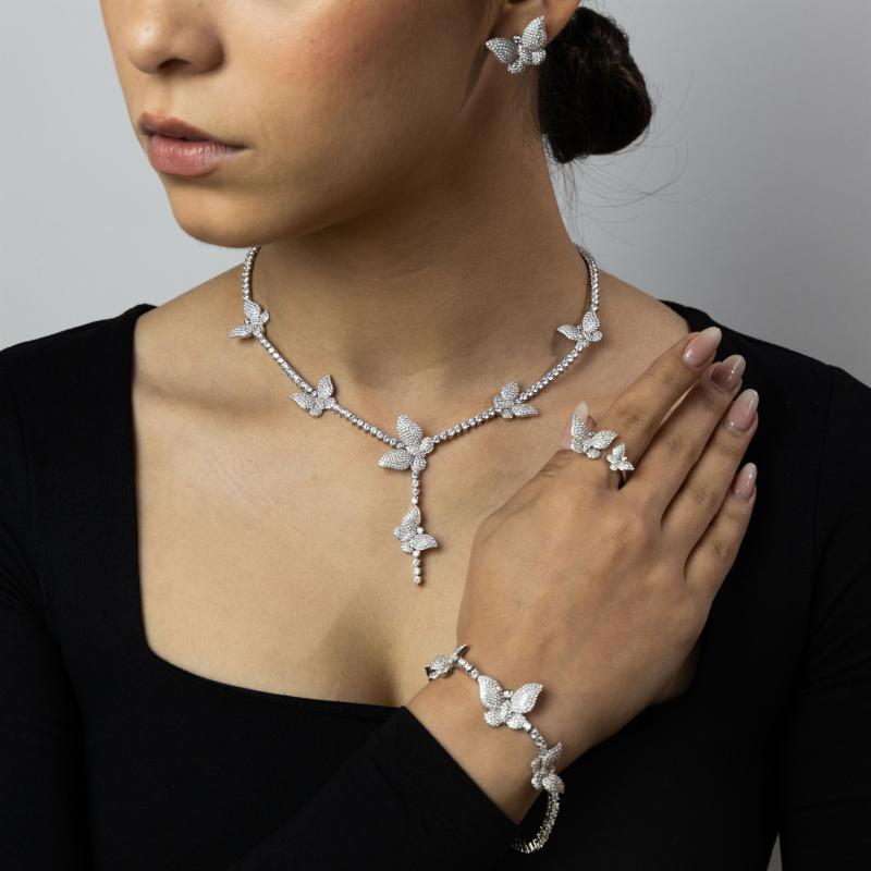 طقم فضي ملون كامل