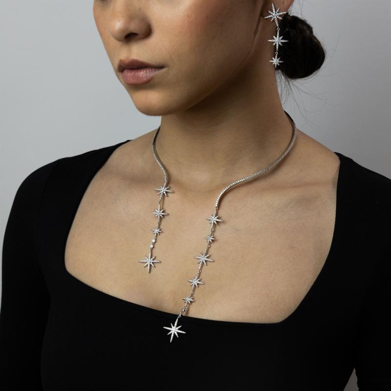 طقم إكسسوارات فضية كامل