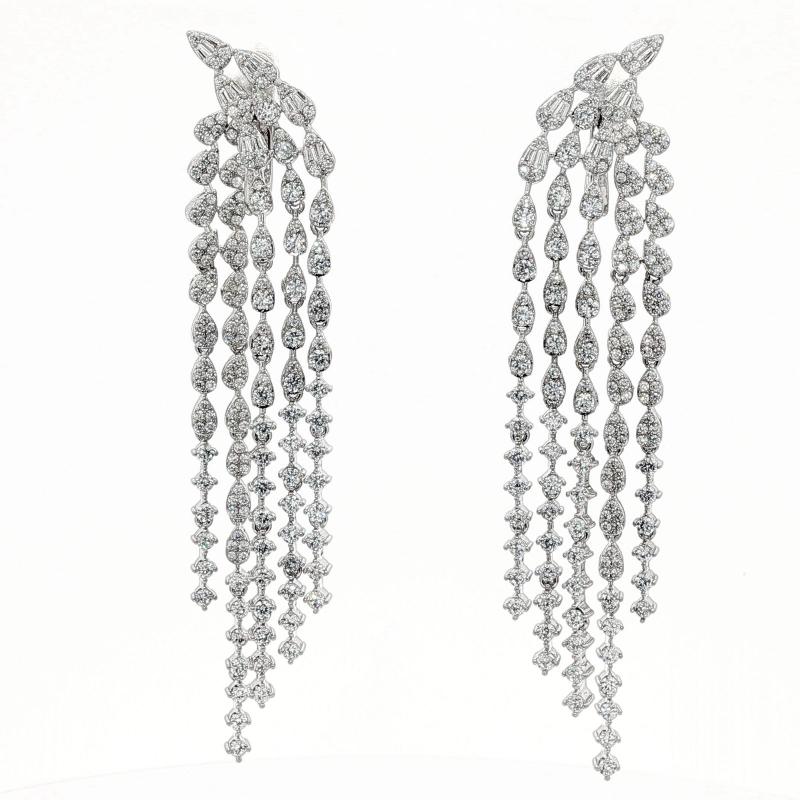 أقراط كريستال بتصميم أمامي وخلفي متدلٍ (شاندلير)