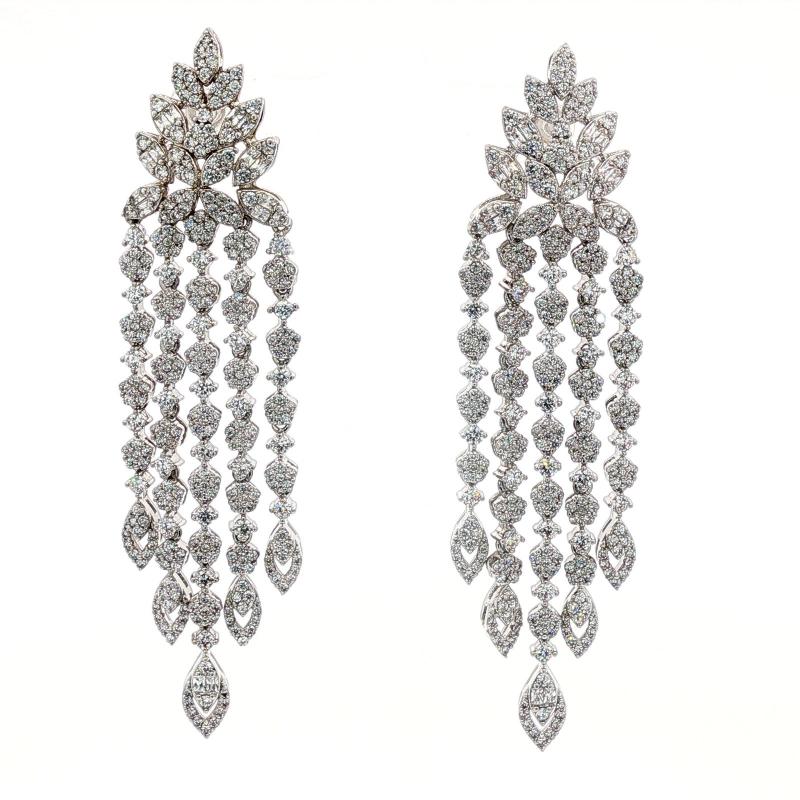 أقراط بتصميم قطرات ندى ماسية متدلية