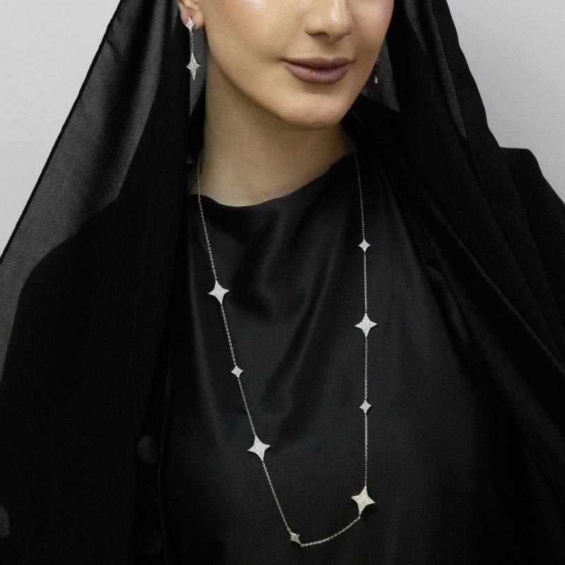 طقم إكسسوارات فضية كامل