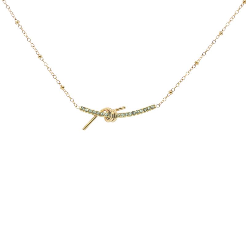 قلادة عقدة شريط بحجر