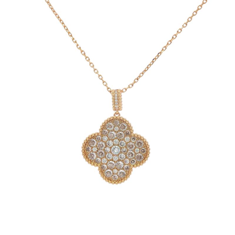 قلادة طويلة 1F مرصعة بالألماس مستوحاة من تصميم VCA