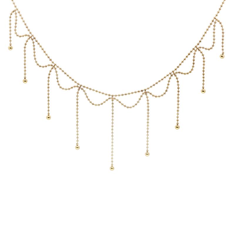 قلادة سلسلة بالخرز والقطرات