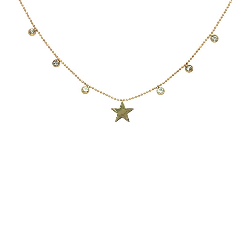 قلادة نجمة مع 6 خرزات مثبتة على السلسلة