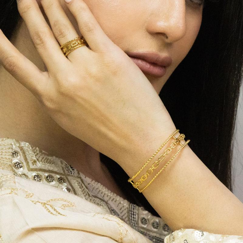 طقم أساور روابط بحرية ثلاثية الصفوف