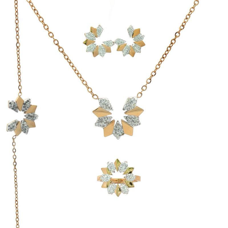 طقم كامل زهور كريستالية