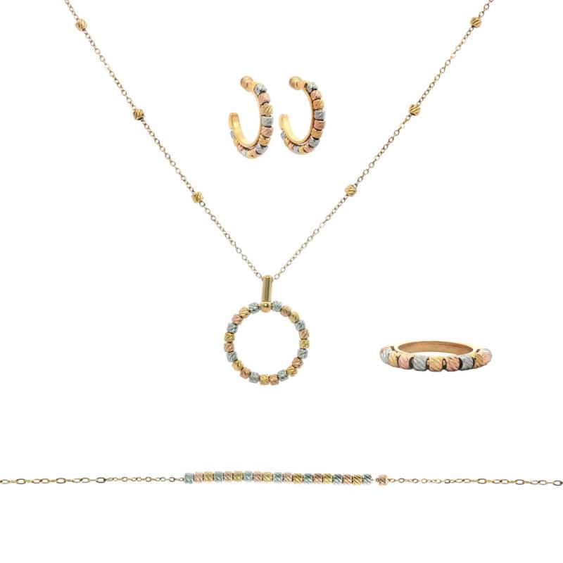 طقم كامل بتصميم ملتوي متعدد الألوان