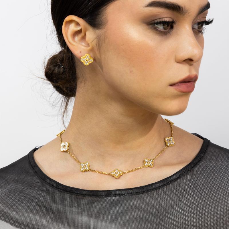 طقم VCA مكون من 10 زهور مرصعة بالألماس