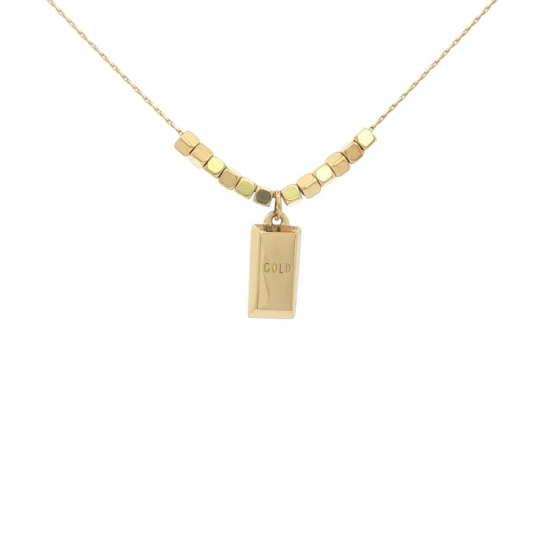 عقد قضيب ذهبي مع مكعبات