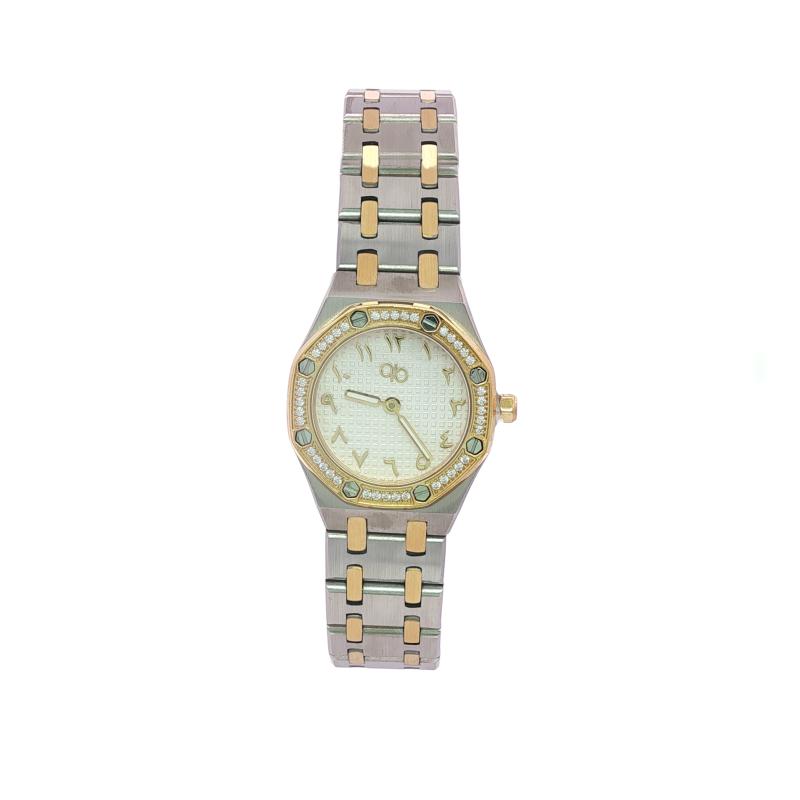 ساعة باريس بوتيك ميني ثمانية الأضلاع مرصعة بالأحجار (أرقام عربية)