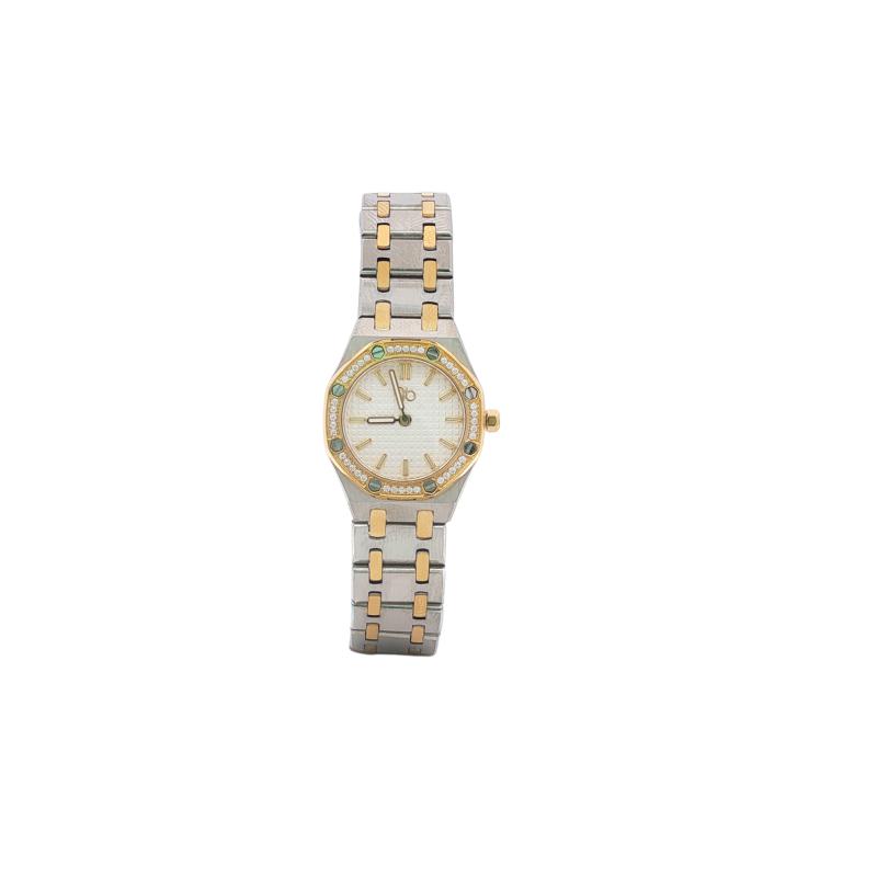 ساعة باريس بوتيك ميني ثمانية الأضلاع بأحجار متناوبة